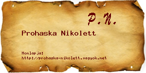 Prohaska Nikolett névjegykártya