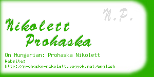 nikolett prohaska business card